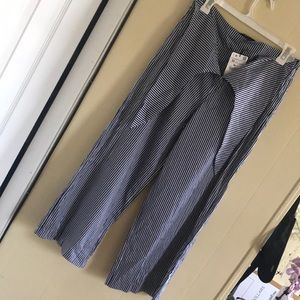 Blue/White striped wide leg pants